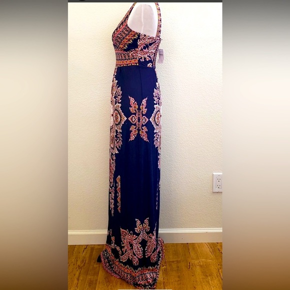 FELICITY & COCO Boho Dress Multi color Floral  Sleeveless Stretch Maxi Size S - Picture 4 of 10